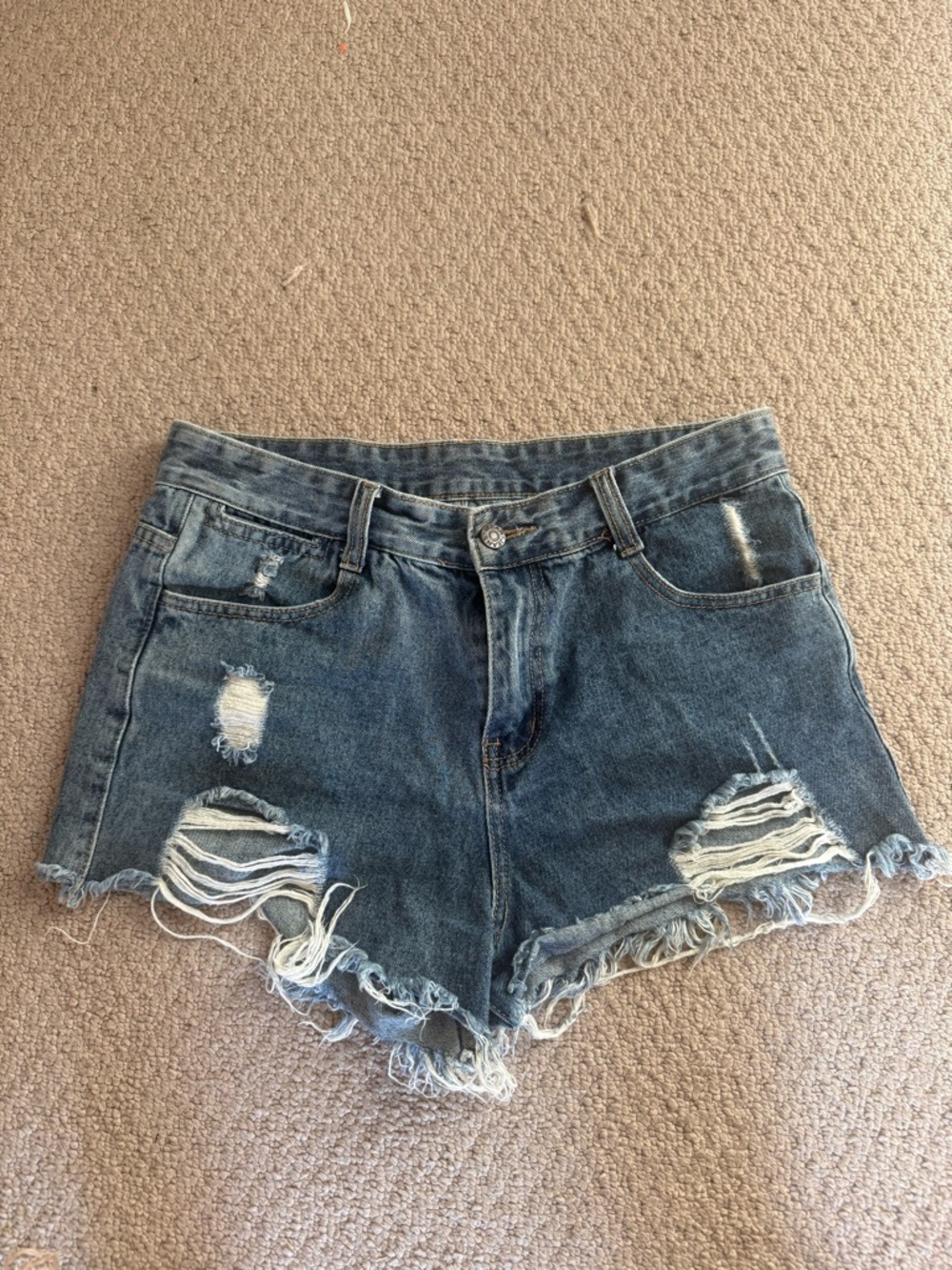 ASOS Distressed Blue Denim Cutoff Shorts